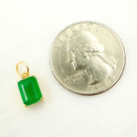 Load image into Gallery viewer, Buy Gold Emerald Rectangle Charm
