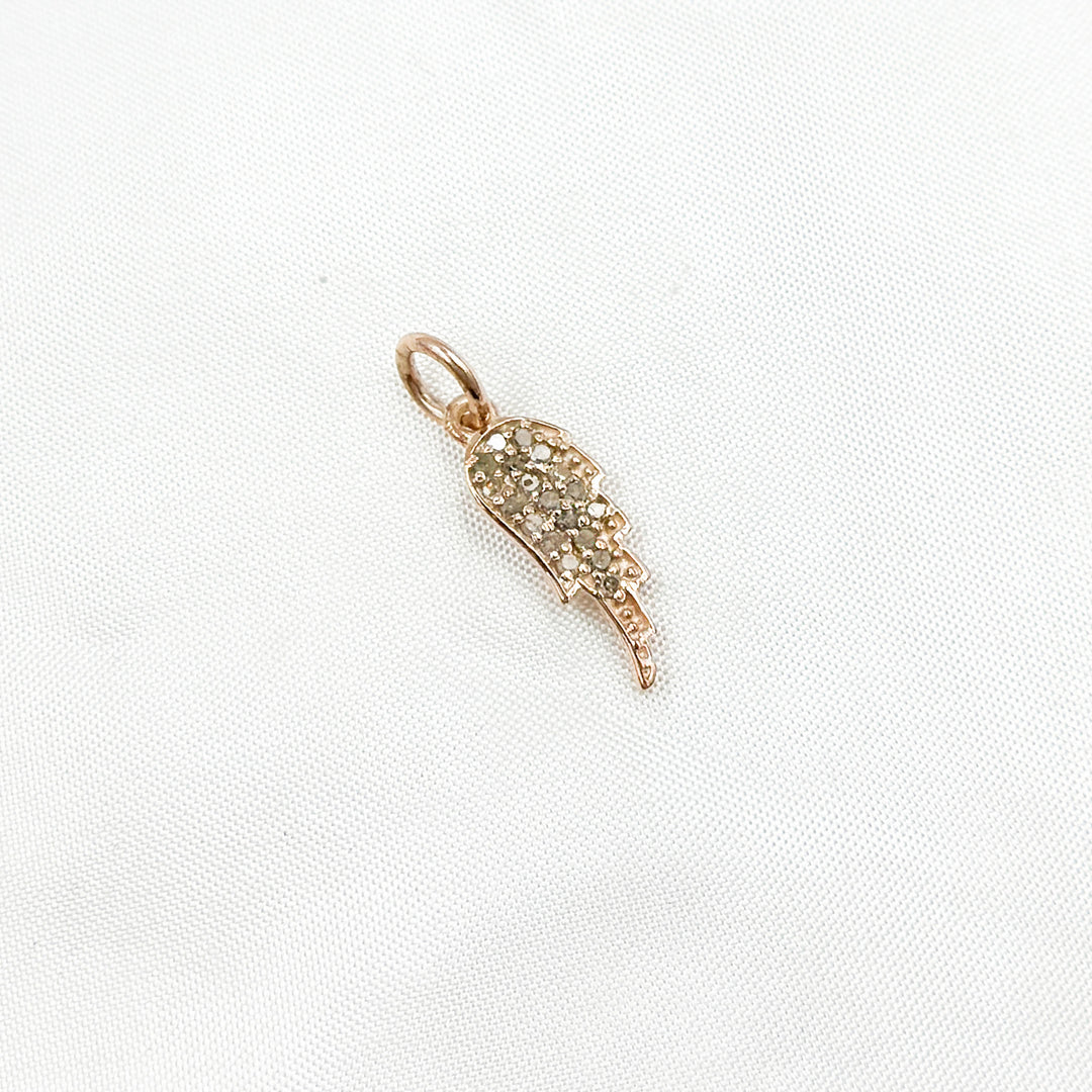 DC875. Diamond & Sterling Silver Wing Charm