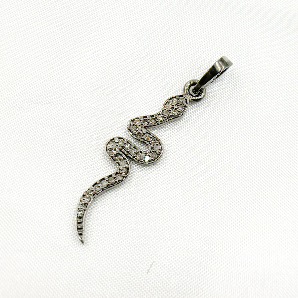 Shop Now Diamond Sterling Silver Snake Pendant