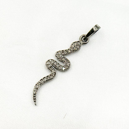 Shop Now Diamond Sterling Silver Snake Pendant