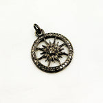 Load image into Gallery viewer, DP069B. Diamond Sterling Silver Round Sun Pendant
