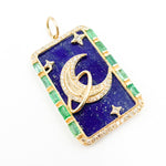 Load image into Gallery viewer, Gold Moon Rectangle Pendants

