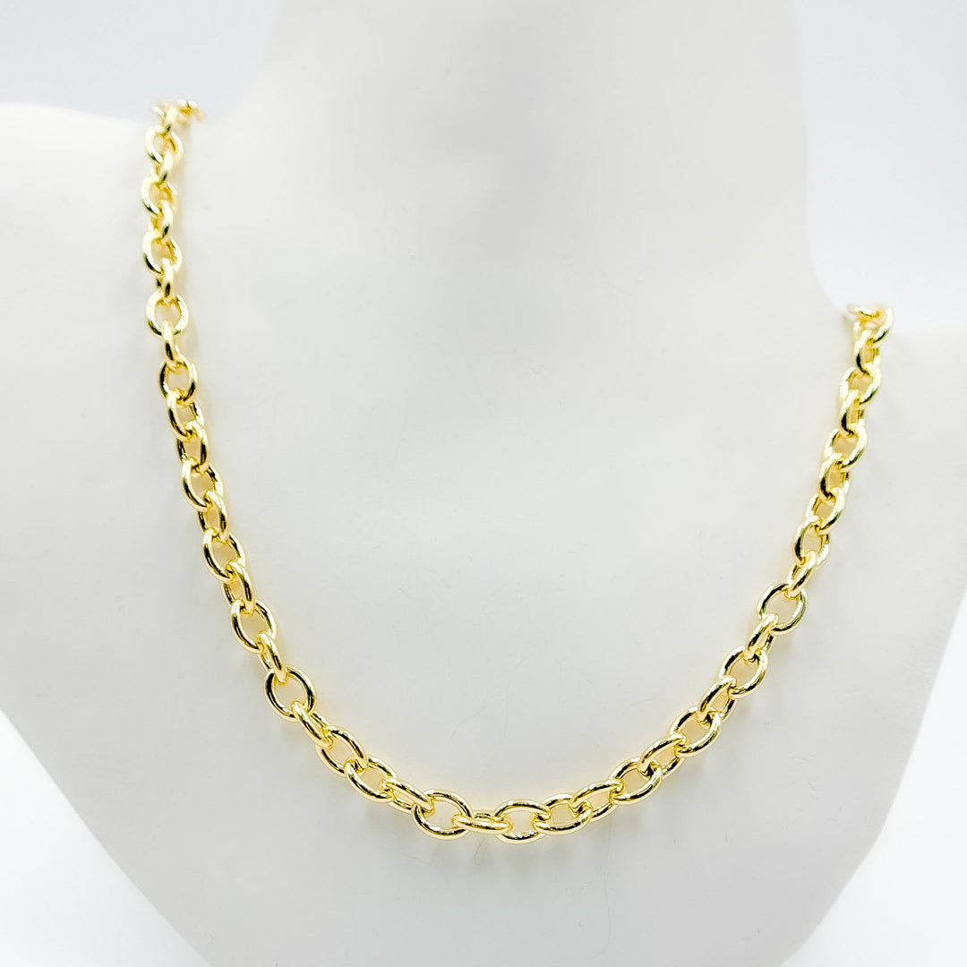 150HVI2644000. 14K Solid Gold Cable Hollow Link Chain