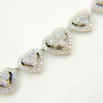 Load image into Gallery viewer, 14K Solid White Gold Diamond Hearts Necklace. NK113052
