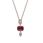 Load image into Gallery viewer, CP97495. 14K Solid Gold Diamond and Gemstone Geometric Pendant