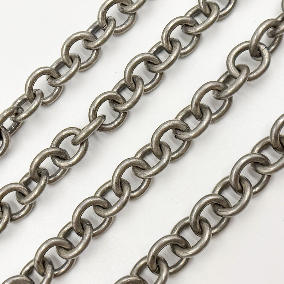 Oxidized Sterling Silver Smooth Cable Chain