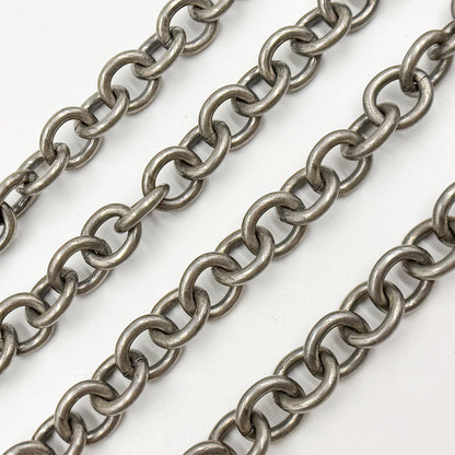 Oxidized Sterling Silver Smooth Cable Chain