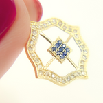 Load image into Gallery viewer, 14K Solid Gold Diamond Charm. Available in (Ruby &amp; Blue Sapphire). GDP273
