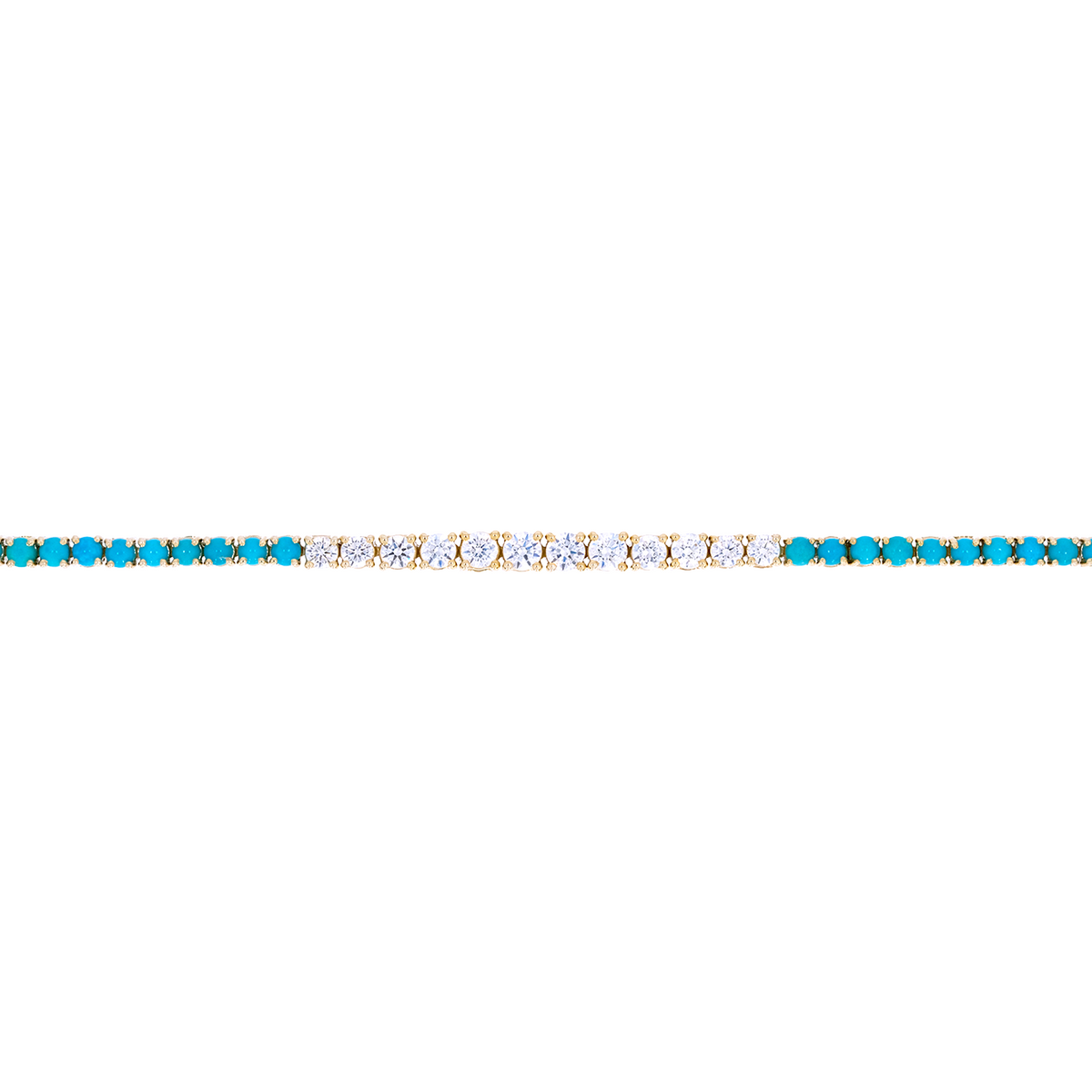 Shop 14k Solid Gold Diamond and Turquoise Tennis Bracelet