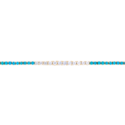 Shop 14k Solid Gold Diamond and Turquoise Tennis Bracelet