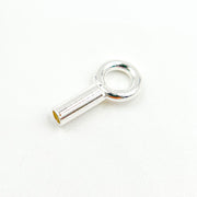 White Sterling Silver Crimp Endcap with Ring