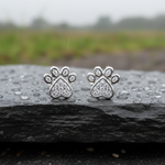 Load image into Gallery viewer, EFA54277. 14K Solid Gold Diamond Paw Studs