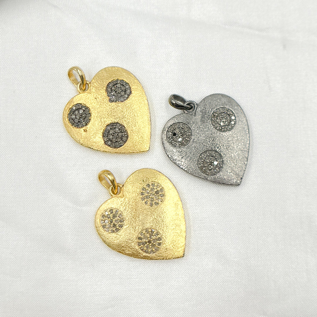 DP550. Diamond Sterling Silver Heart Pendant with Circles