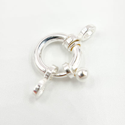 HSRL12SS. 12MM White Sterling Silver Spring Ring