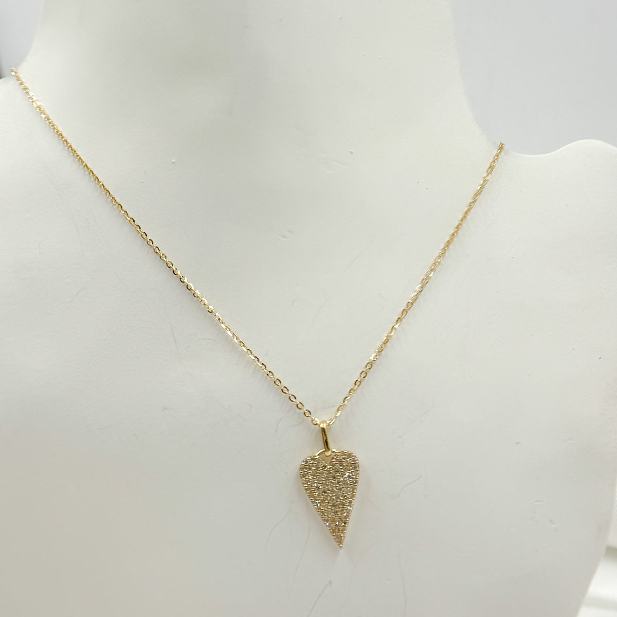 PHF38753. 14K Solid Gold Heart Shape Diamond Necklace