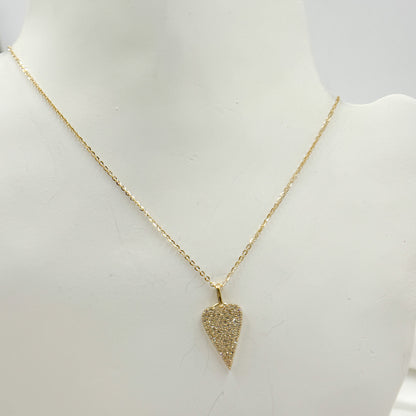 PHF38753. 14K Solid Gold Heart Shape Diamond Necklace