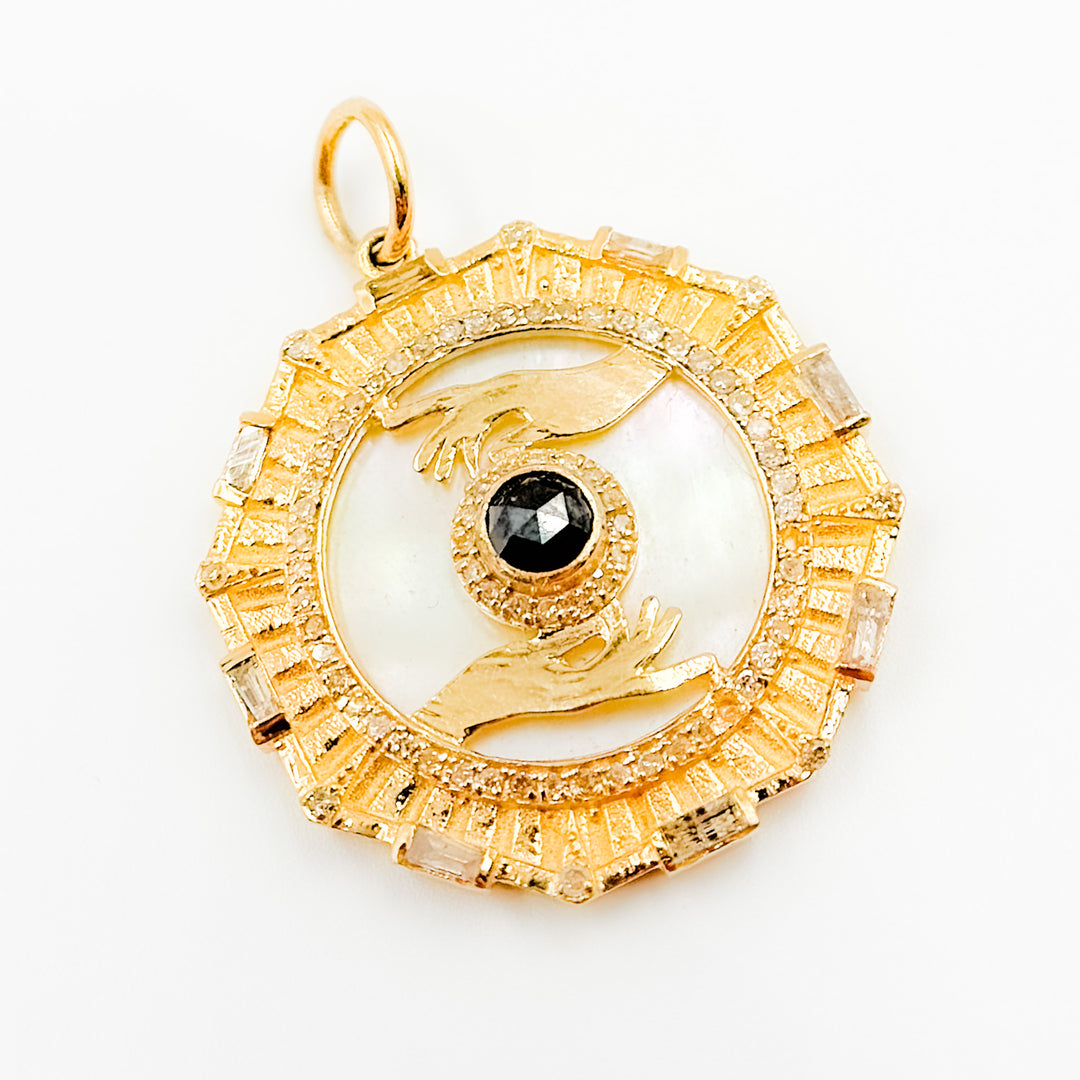 KG282. 14K Gold Hands Pendant