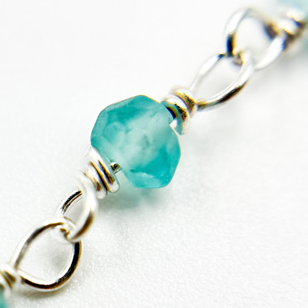 APE5. Apatite Sterling Silver Wire Chain
