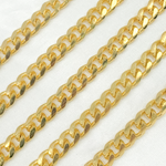 Load image into Gallery viewer, X32GP. Gold Plated 925 Sterling Silver Matte Curb Chain
