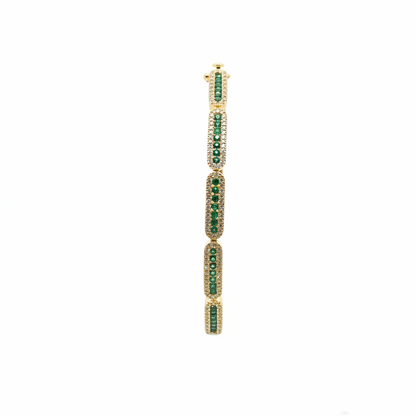 OB401633. 14K Solid Gold Gemstone Bangle