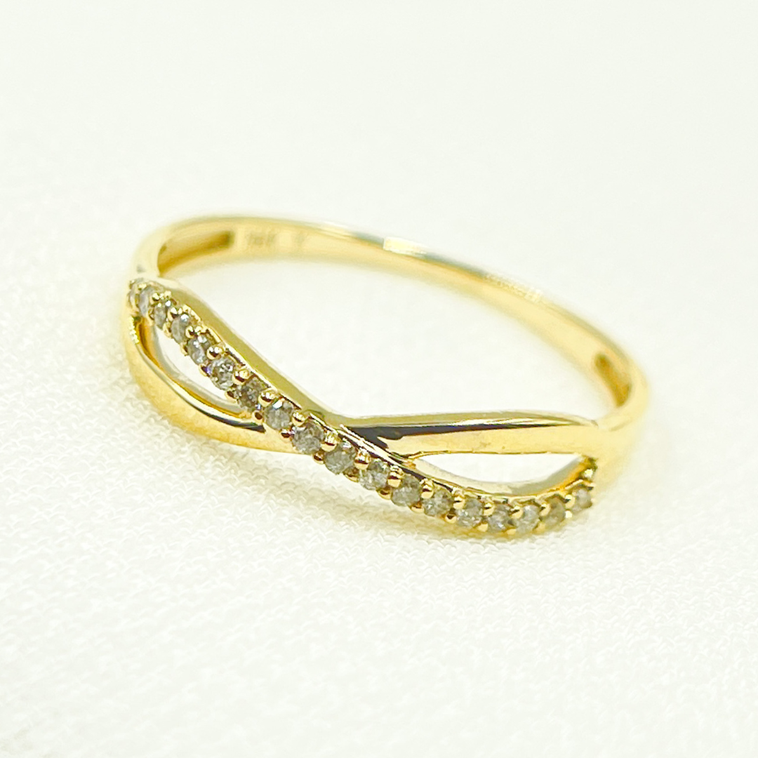 14K Solid Gold Infinity Diamond Ring. ZGG678