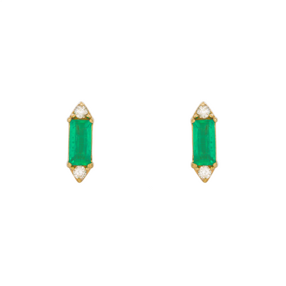 EFA51799.  14K Solid Gold Diamond and Gemstone Stud Earrings