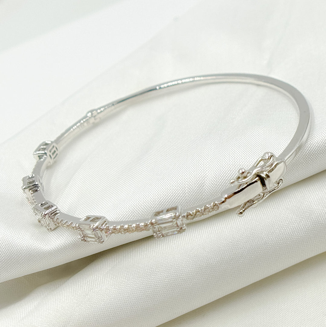 14K White Solid Gold Diamond Bracelet. BNL68167