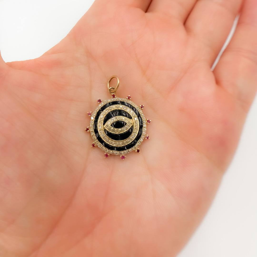 14K Gold Evil Eye Pendant