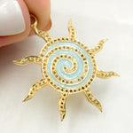 Load image into Gallery viewer, DP378A. Diamond Sterling Silver Sun Enamel Pendant
