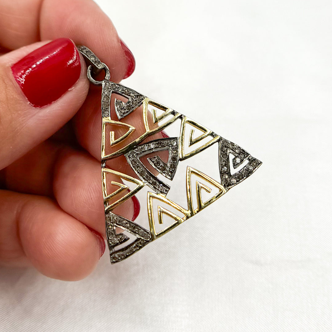 DP754. Diamond Sterling Silver Triangle Pendant