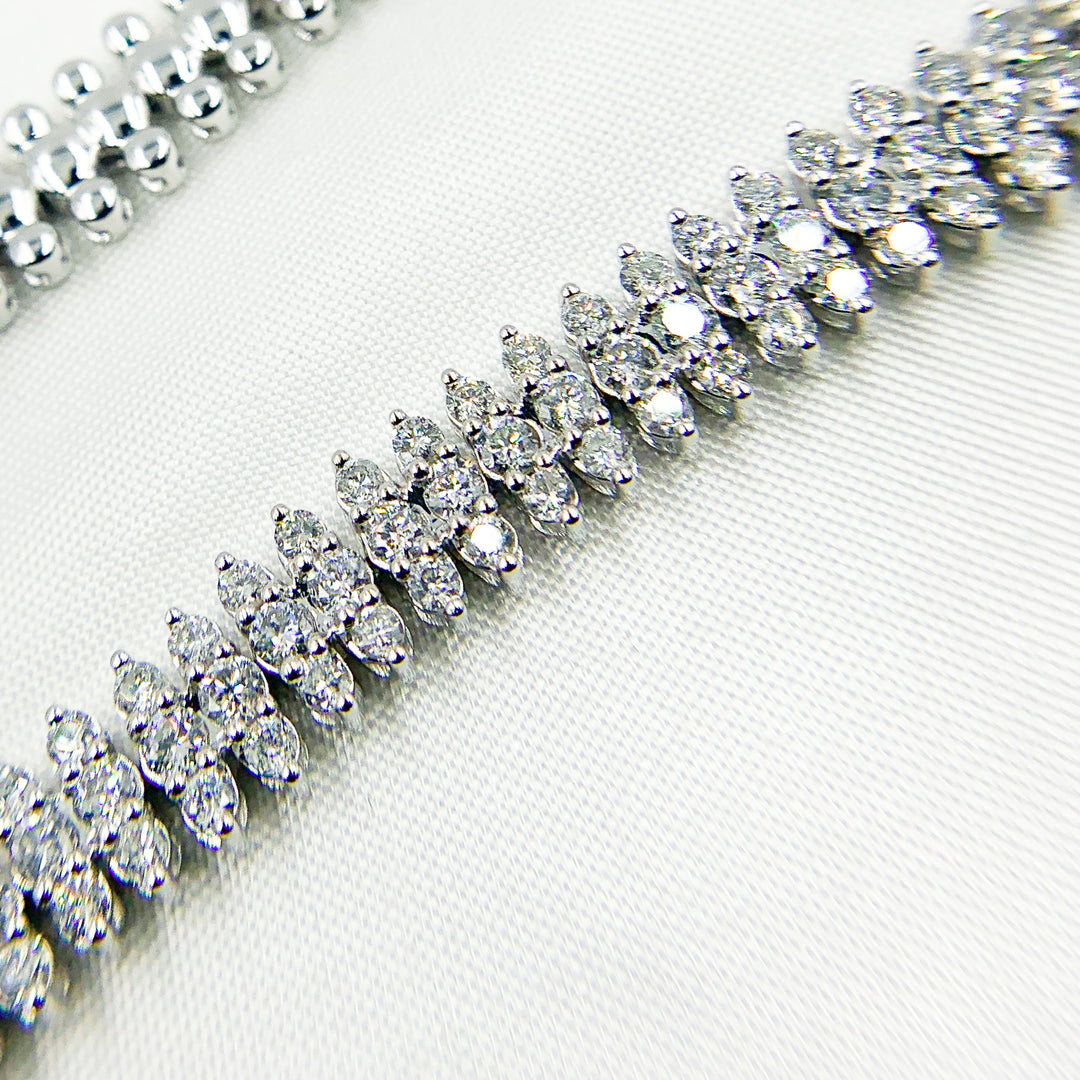 14K Solid White Gold Diamond Necklace. NFT70751