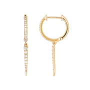 DER00164. 14K Solid Gold and Diamonds Dangle Earrings