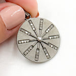 Load image into Gallery viewer, DP744. Diamond Sterling Silver Round Pendant
