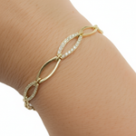 Load image into Gallery viewer, 14k Solid Gold Diamond Oval Bracelet. BR402612