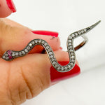 Load image into Gallery viewer, DR015. Diamond Sterling Silver Snake Ring with Gemstone
