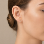 Load image into Gallery viewer, EFF51699. 14K Solid Yellow Gold Diamond Flower Studs
