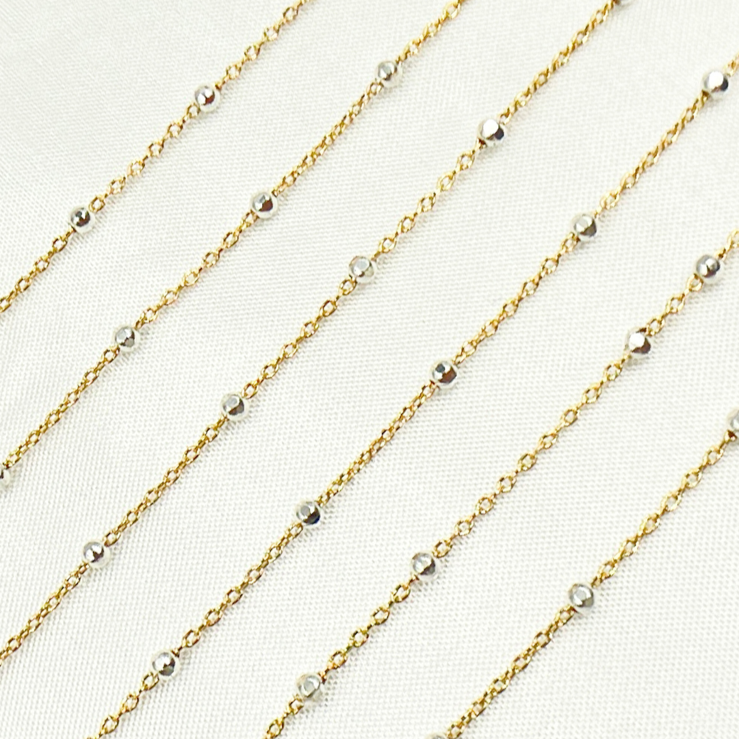 1186GF. 14k Gold Filled with 925 Sterling Silver Beads Satellite Chain.