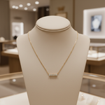 Load image into Gallery viewer, NFB72842. 14K Solid Gold Bar Diamond Necklace