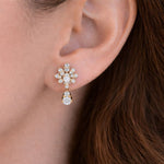 Load image into Gallery viewer, DER01606. 14K Solid Gold Diamond Dangle Earrings