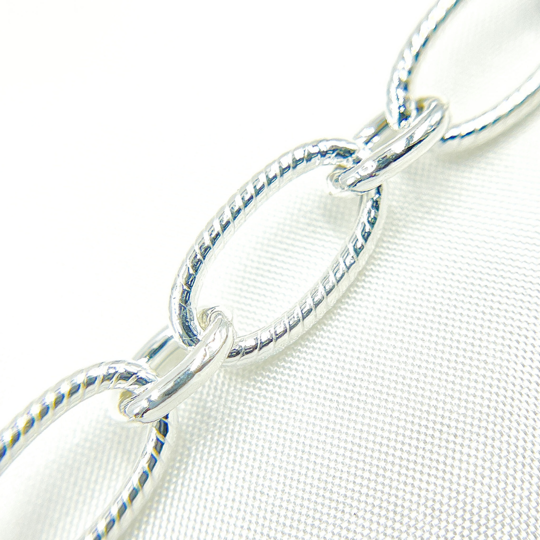 Shop Now Sterling Silver Textured & Smooth Oval Links Chains