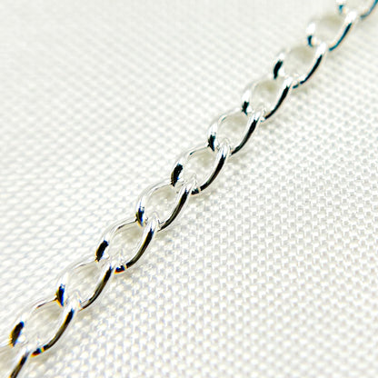 Sterling Silver Curb Cable Chains