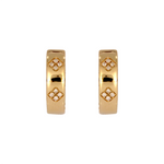 Load image into Gallery viewer, EHC57590. 14K Solid Yellow Gold Diamond Hoop Earrings