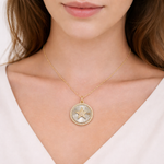 Load image into Gallery viewer, KSG66. 14k Solid Gold and Sterling Silver Black Rhodium Diamond Circle and Star Charm