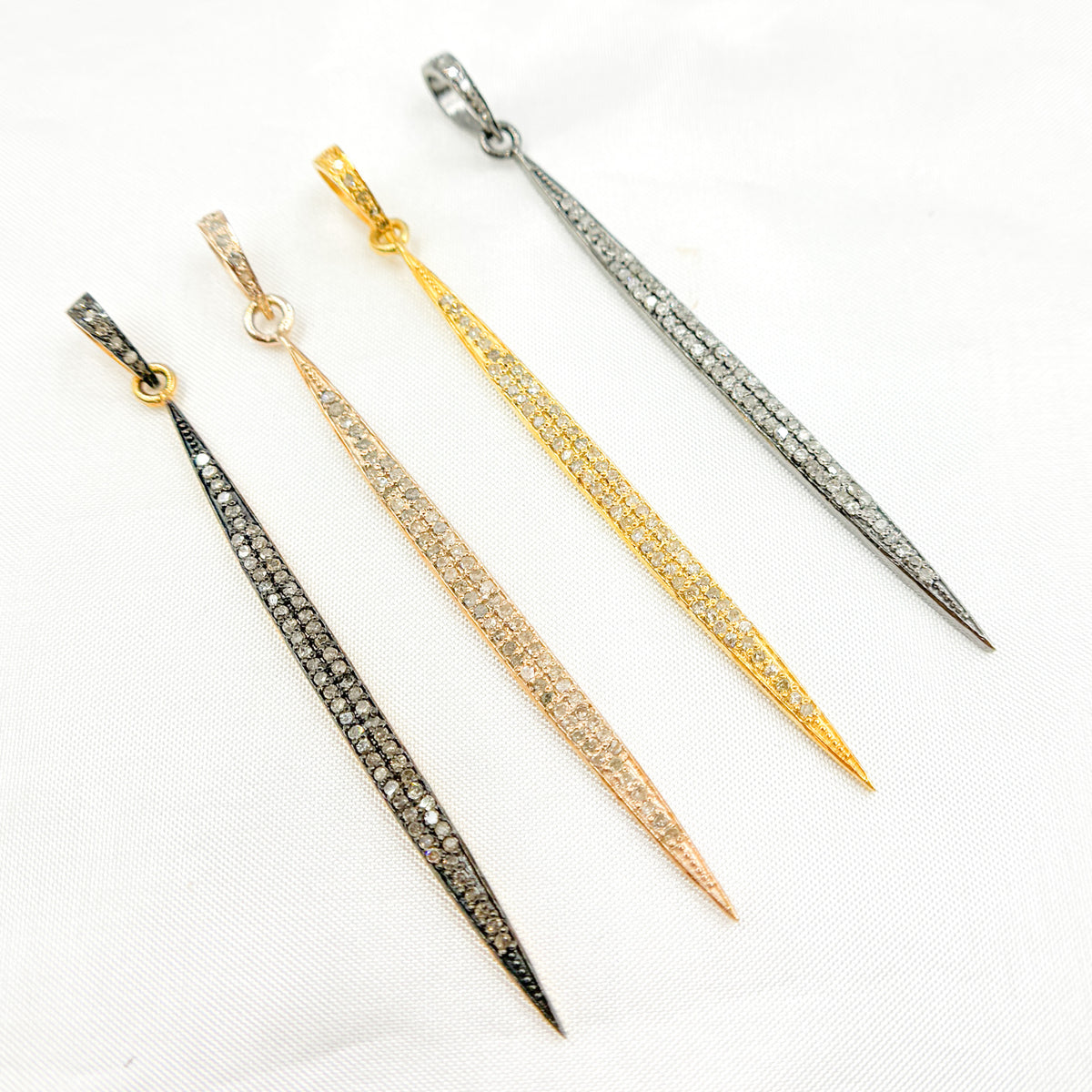 DP224. Diamond Silver Spike Pendant