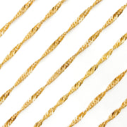 V319GF. 14K Gold Filled Twisted Singapore Unfinished Chain