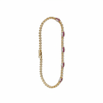 Load image into Gallery viewer, BR402699. 14k Solid Gold Diamond and Gemstone Fancy Flower Bracelet