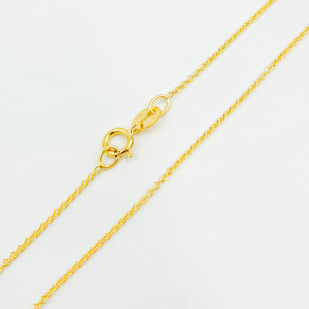 025R01LGJ08018K. 18K Solid Gold Cable Chain with Extender