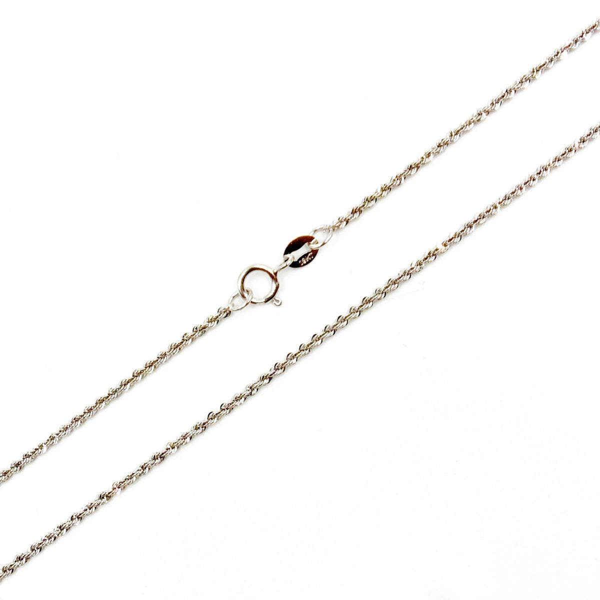 025CRDLGWG18K. 18K Solid White Gold Rope Chain