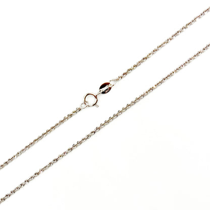 025CRDLGWG18K. 18K Solid White Gold Rope Chain