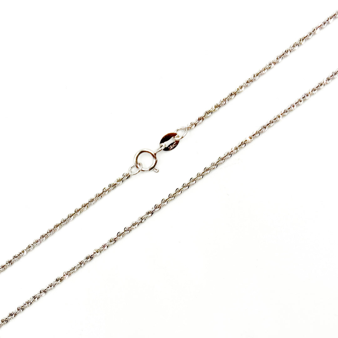 025CRDLGWG18K. 18K Solid White Gold Rope Chain
